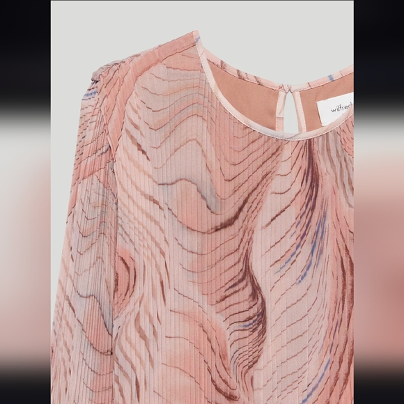 Aritzia Wilfred Midi Daydreamer Dres XS Birch/Buenos Aires - Picture 3 of 3